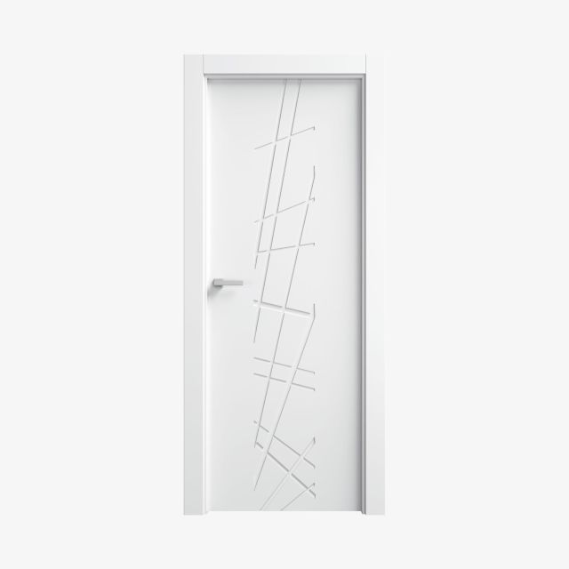 Puerta blanca lacada en block maciza mod. TB73