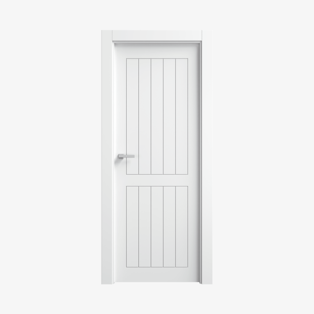 Puerta Blanca Rústica En Block Maciza Mod. Tb854