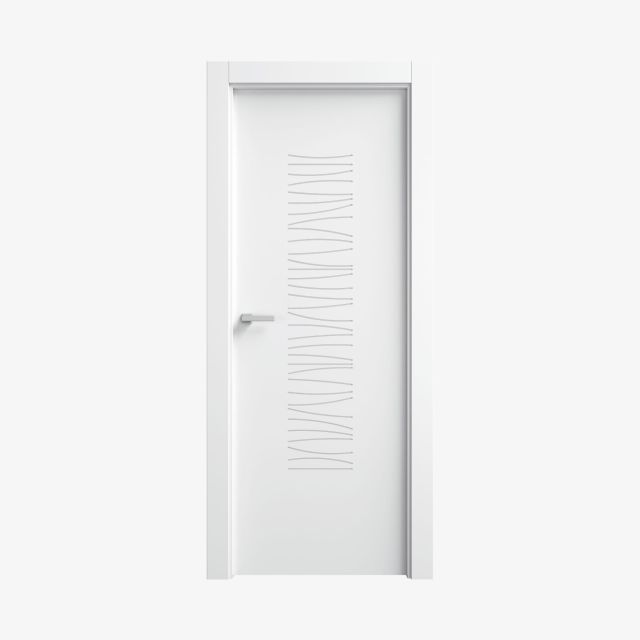Puerta Lacada En Blanco En Block Maciza Mod. Tb72