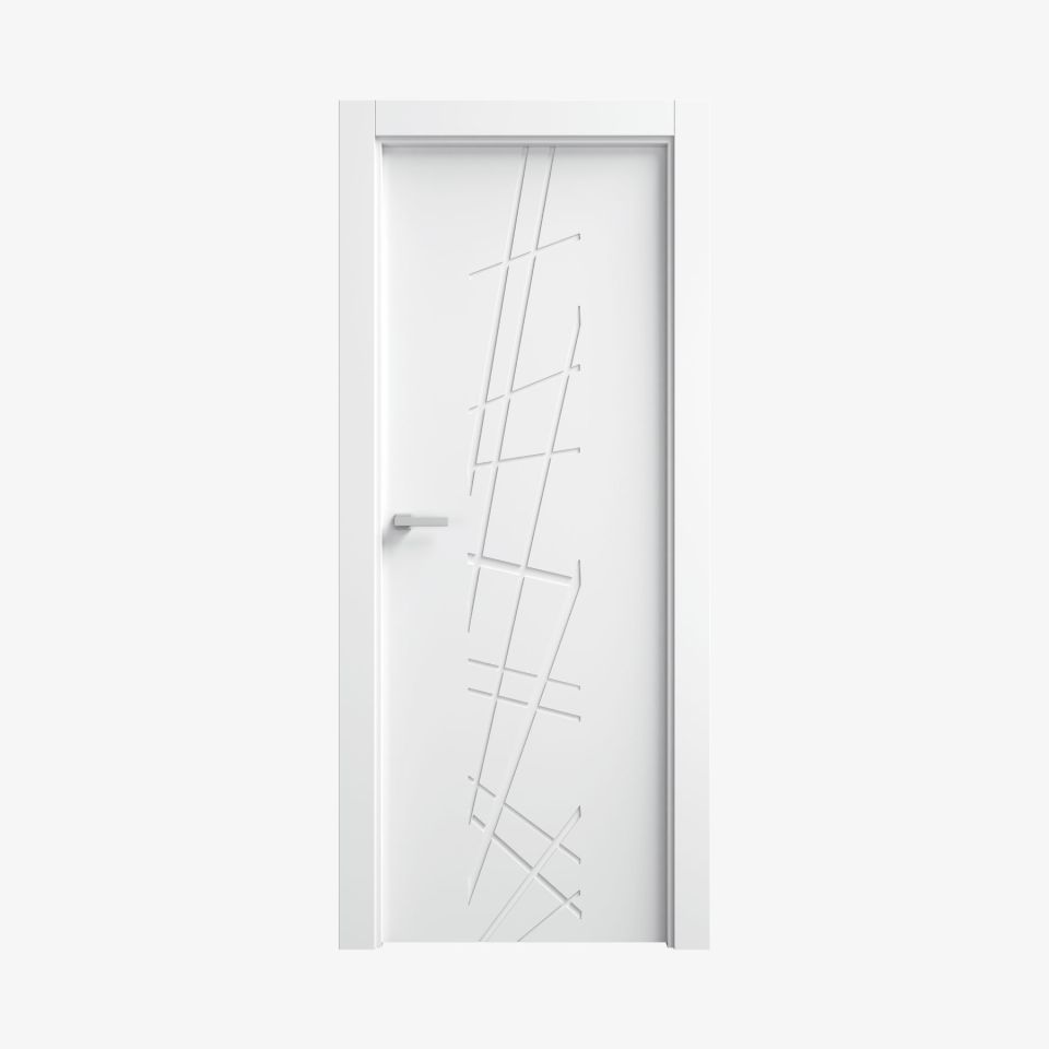 Puerta Blanca Lacada En Block Maciza Mod. Tb73