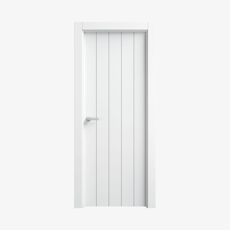 Puerta Lacada Blanca En Block Maciza Mod Tb840