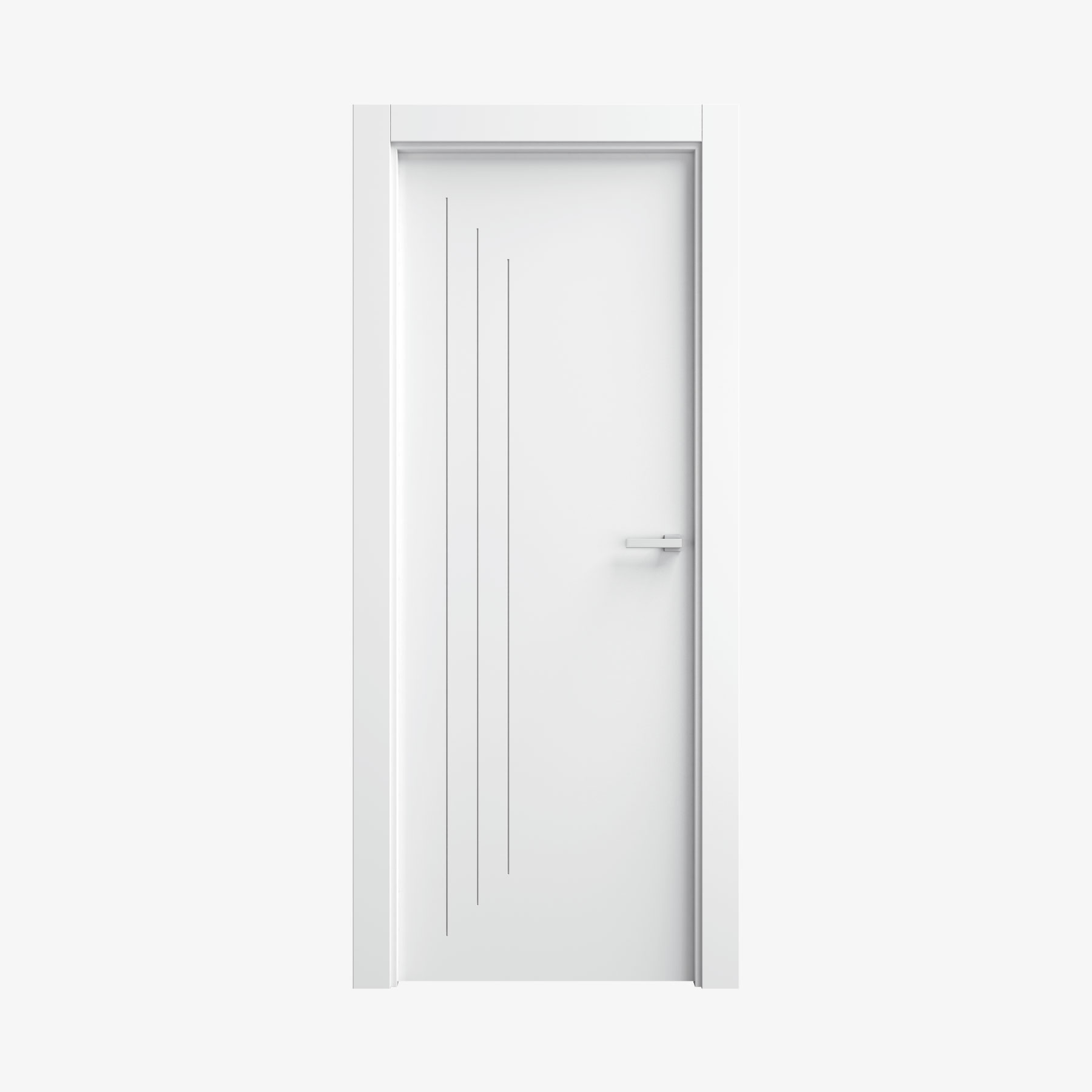 Puerta Blanca 3 Rayas Verticales Decorativas, Ideal Para Interiores Modernos Y Ambientes Minimalistas
