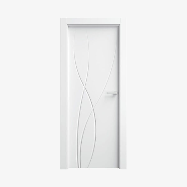 Puerta Blanca Lacada En Block Maciza Modelo Tb84