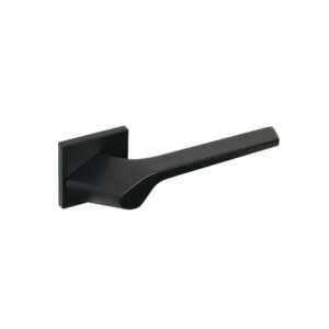 Juego de manivela KEIRA con roseta cuadrada Slim - Negro