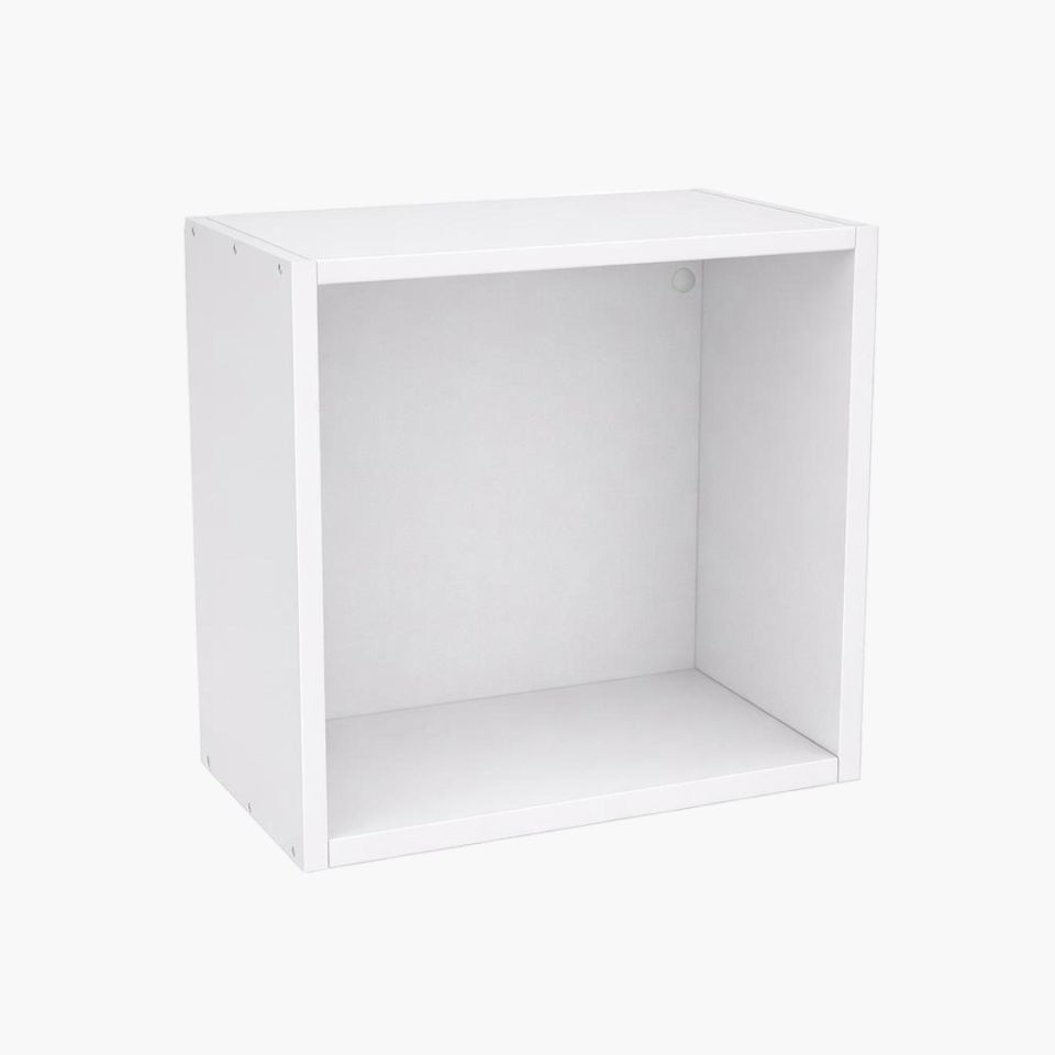 Mueble de cocina alto blanco sobre campana 60x60x33cm, módulo superior para campana extractora con diseño funcional y acabado blanco