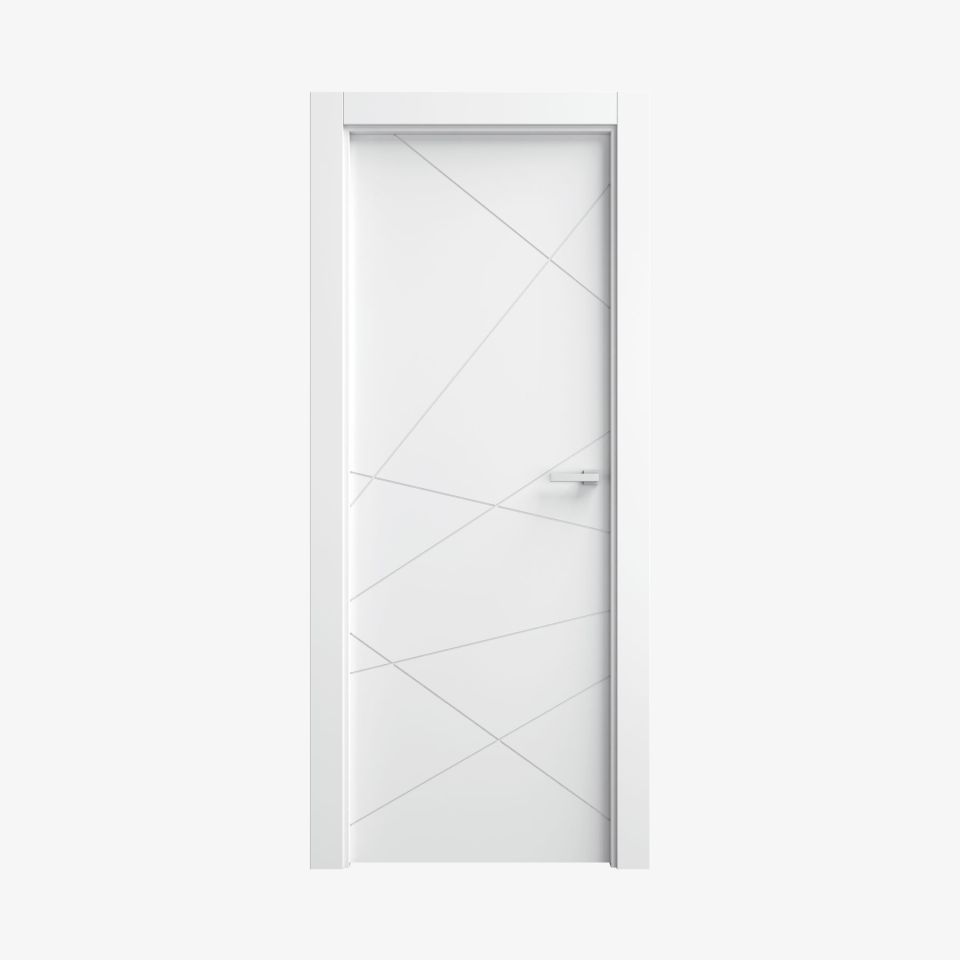 Puerta lacada blanca en block maciza mod. TB77