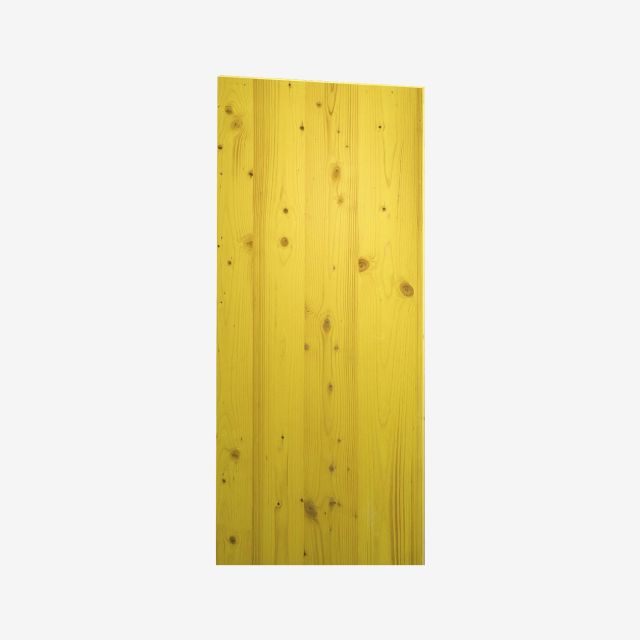 Vista frontal de tablero para encofrar tricapa con acabado amarillo, ideal para hormigonado en obra y construcción