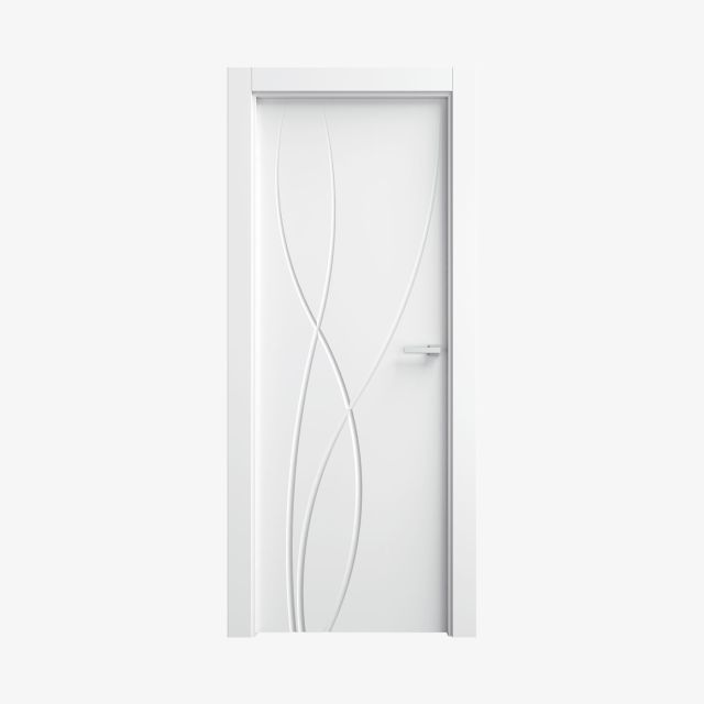 Puerta blanca lacada en block maciza modelo TB84