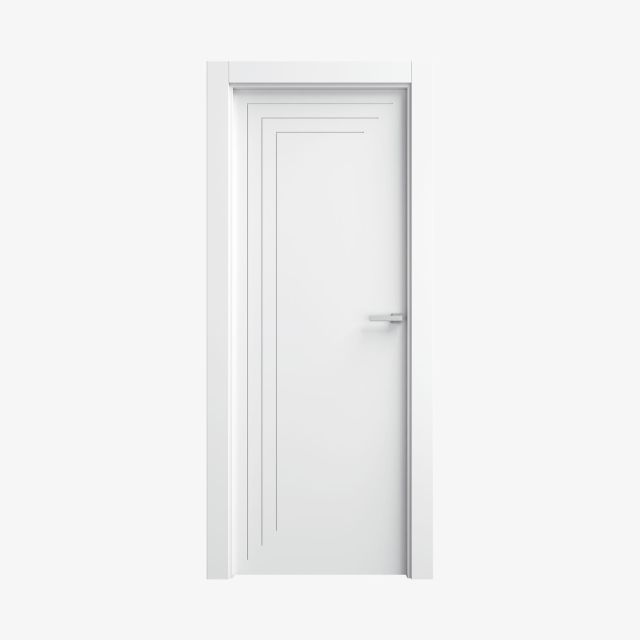 Puerta lacada blanca en block maciza mod. TB713
