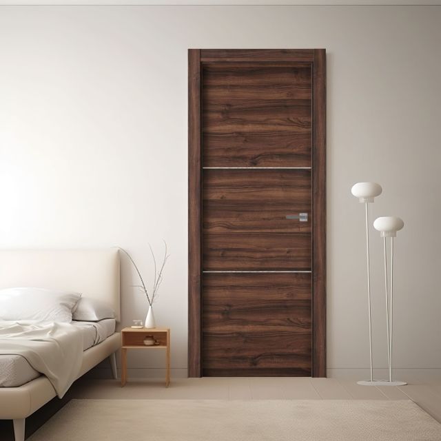 puerta x2002 nogal selva greca blanca instalada en interior luminoso