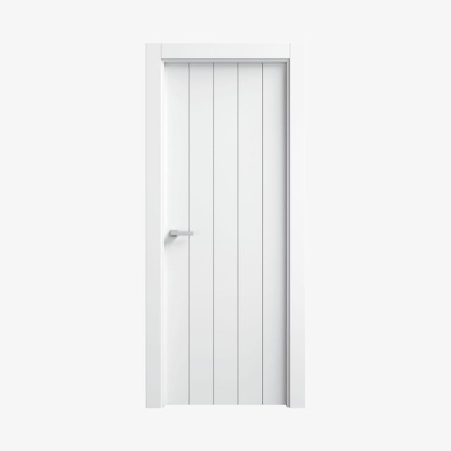 Puerta Lacada Blanca En Block Maciza Mod Tb840