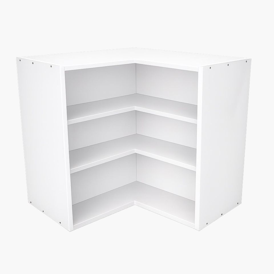 Mueble alto de cocina rinconera en forma de L de 70x63x63cm con estantes interiores para aprovechar esquinas