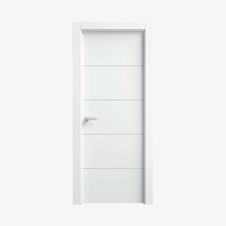 Puerta Lacada Blanca En Block Maciza Mod Tb805