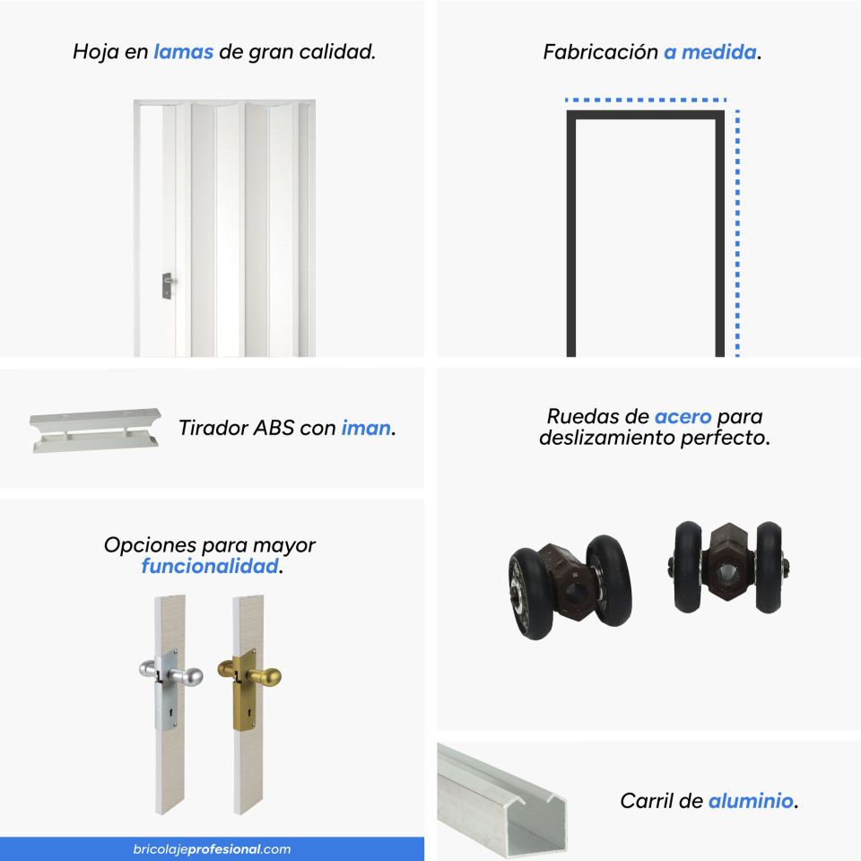 Características principales de la puerta plegable blanca