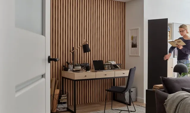 linerio l-line natural instalado en un salón