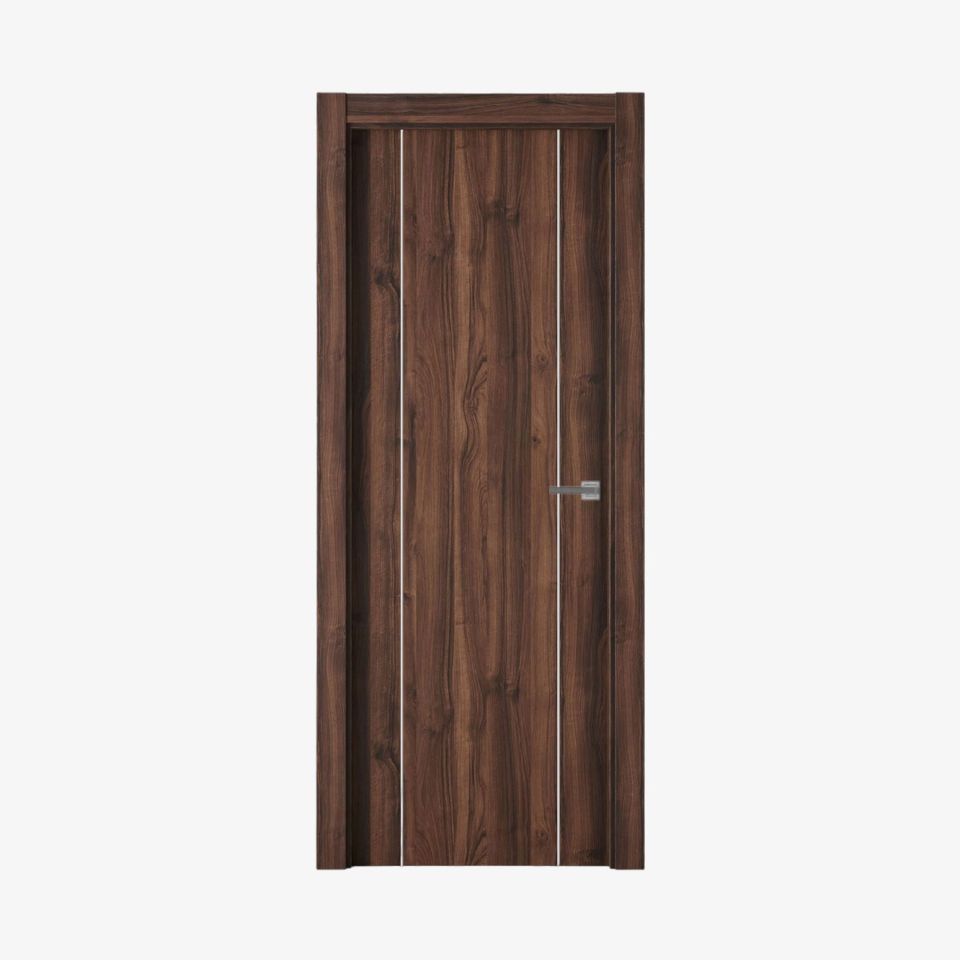 puerta laminada x1000 nogal selva perciber en acabado nogal oscuro vista frontal