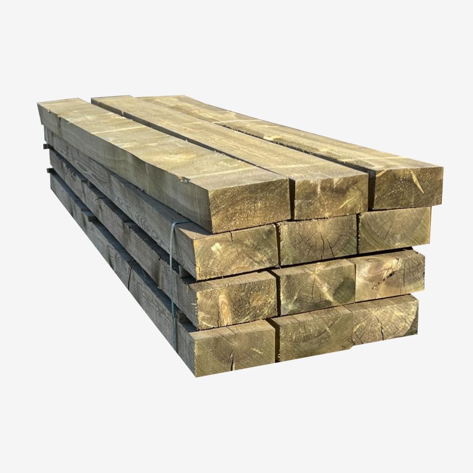 Pack 12 traviesas ecológicas de madera 250x20x10 cm