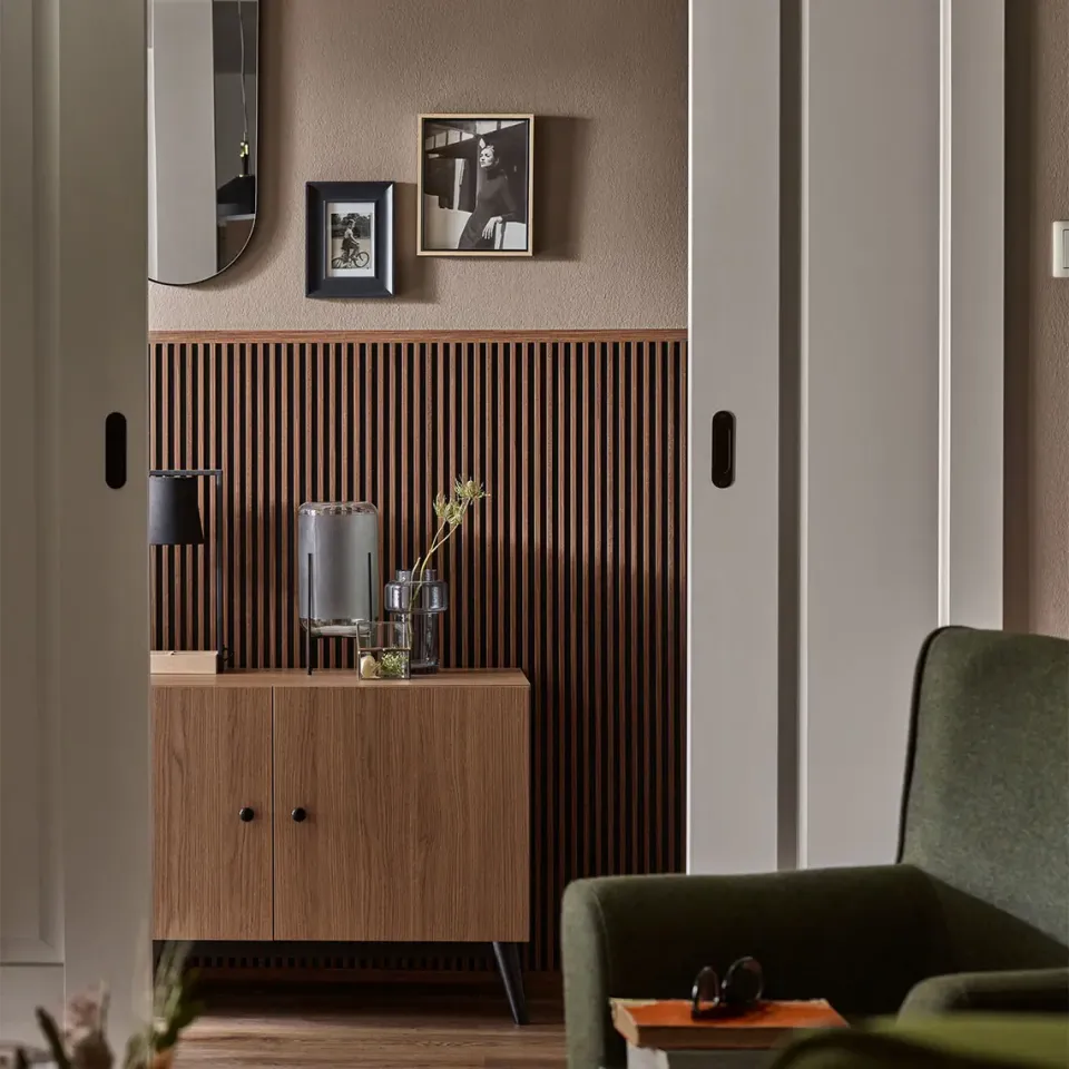 linerio s-line mocca instalado a media pared
