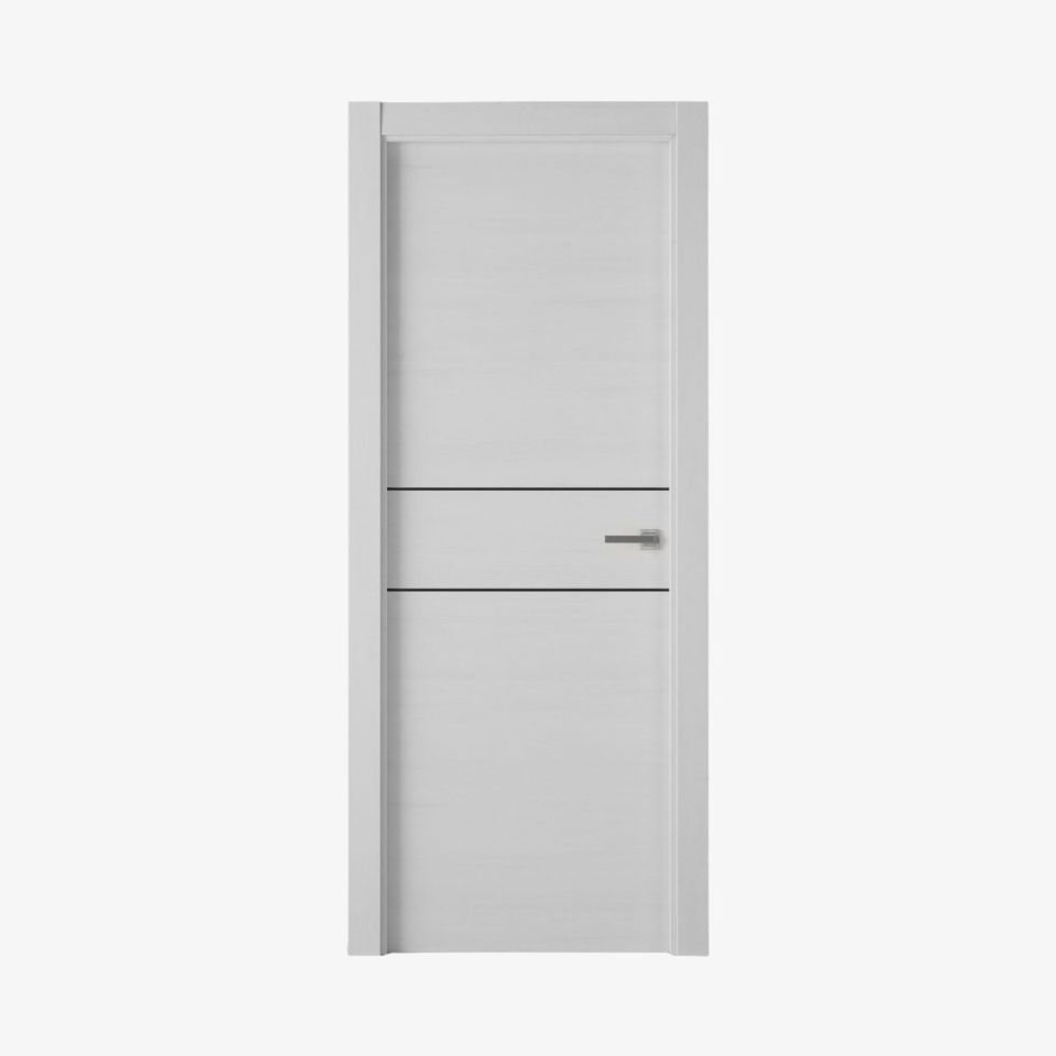 puerta laminada x2001 talcum greca negra en vista frontal sobre fondo blanco