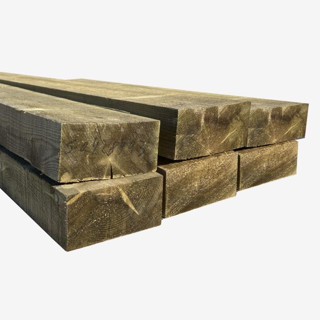Pack 6 traviesas ecológicas de madera 250x20x10 cm