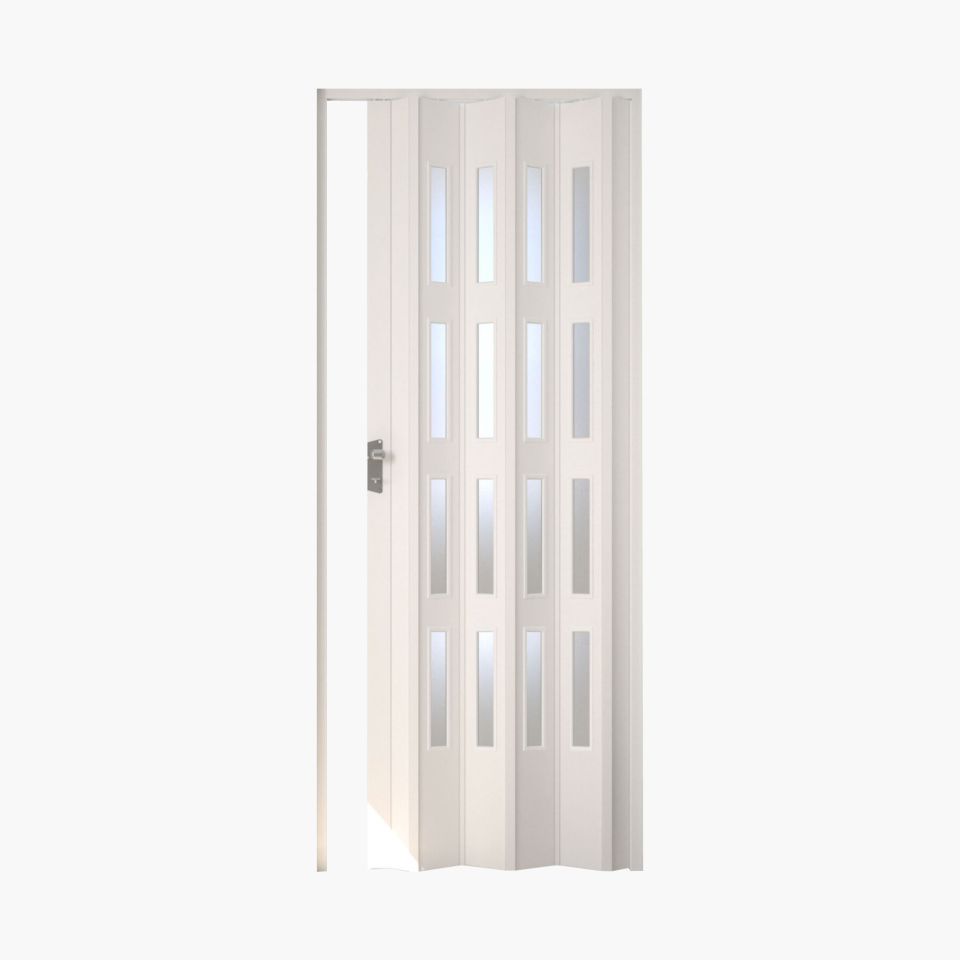 puerta plegable pvc blanca con cristal