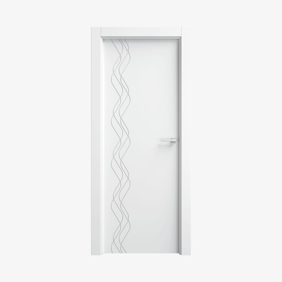 Puerta lacada blanca en block maciza mod TB85
