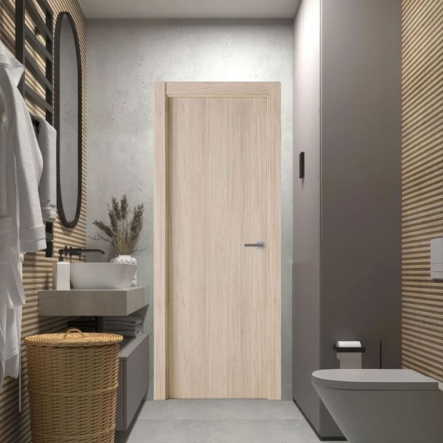 Puerta interior Perciber Roble Arena en ambiente decorado
