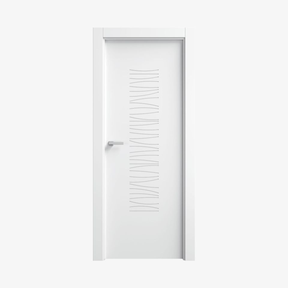 Puerta lacada en blanco en block maciza mod. TB72