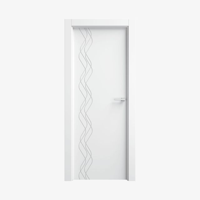 Puerta lacada blanca en block maciza mod TB85