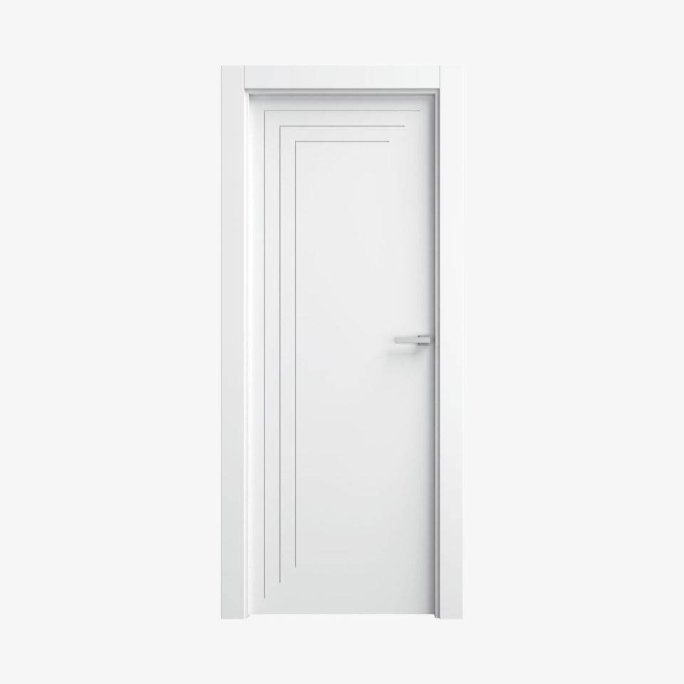 Puerta lacada blanca en block maciza mod. TB713