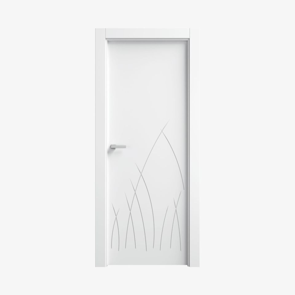 Puerta lacada blanca en block maciza mod TB81