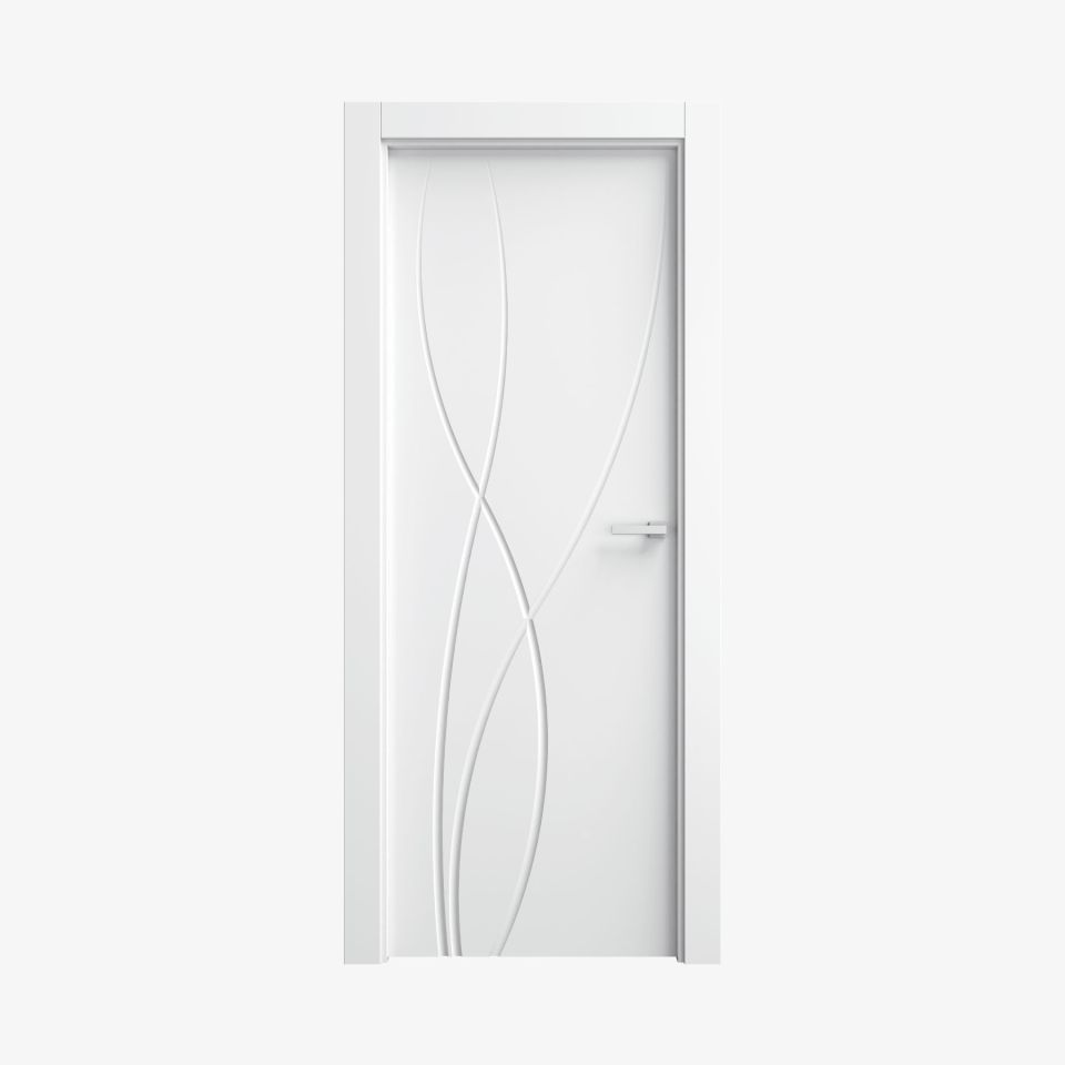 Puerta blanca lacada en block maciza modelo TB84
