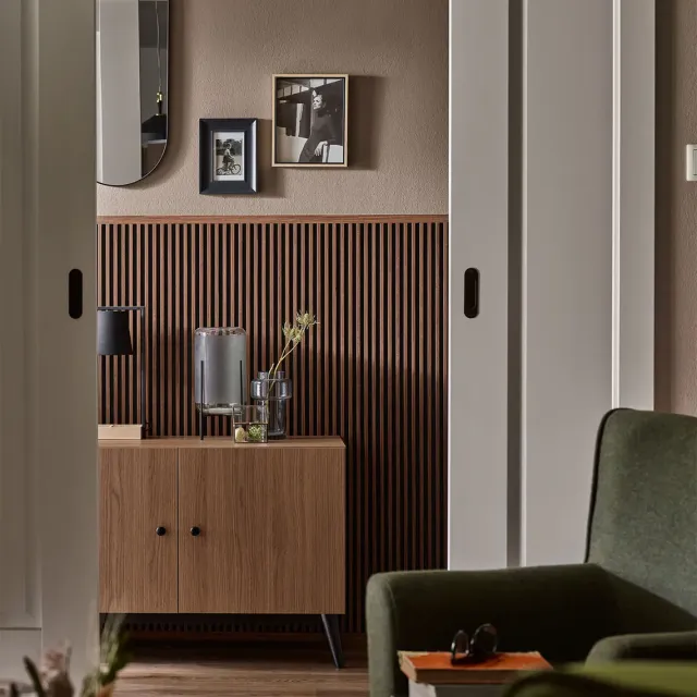 linerio s-line mocca instalado a media pared