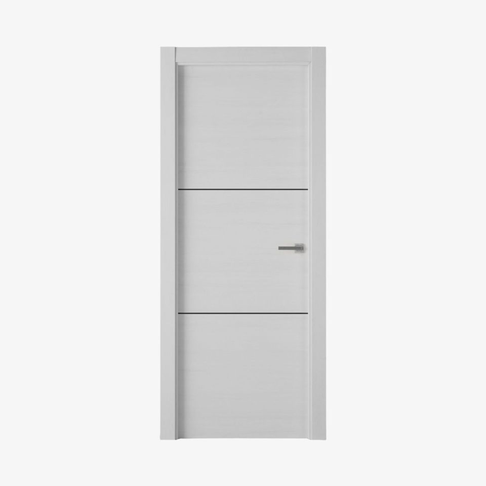 puerta laminada x2002 talcum greca negra vista frontal sobre fondo blanco