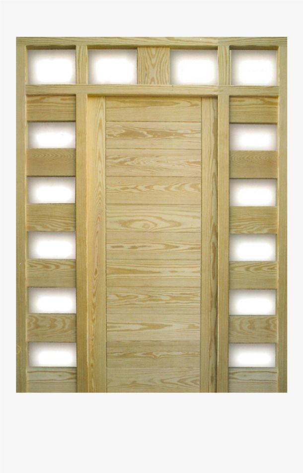 puerta de madera exterior con fijos