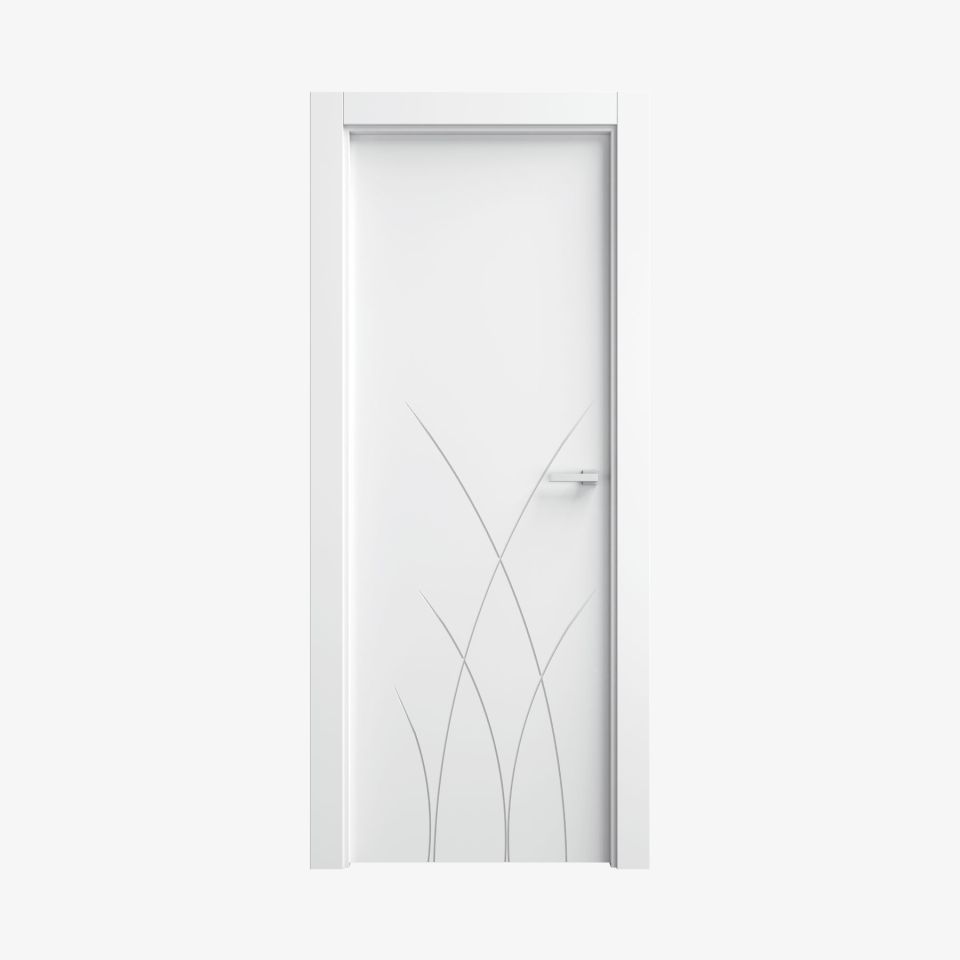 Puerta lacada blanca en block maciza mod. TB82