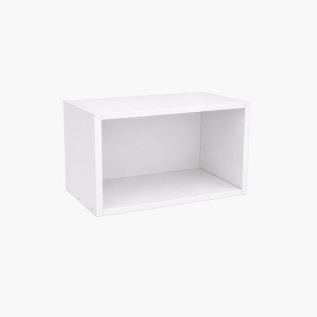 Mueble de cocina alto blanco sobre campana de 30x60x33cm para instalación sobre campana extractora, diseño modular y acabado en color blanco
