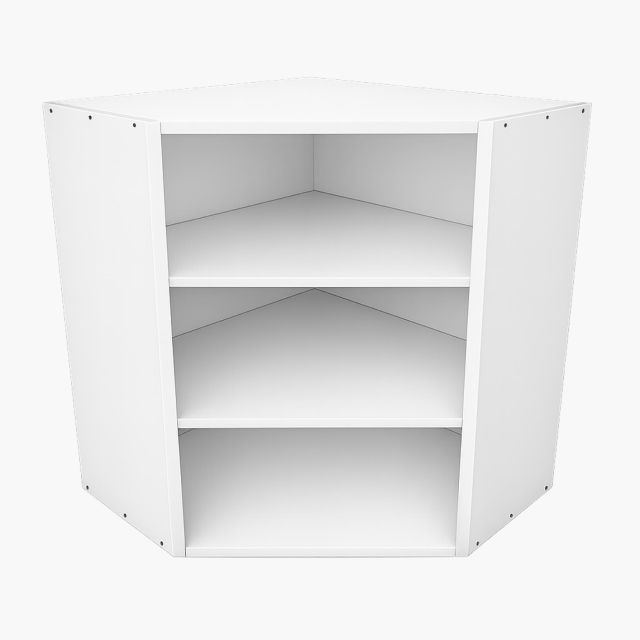Mueble alto de cocina rinconera chaflán de 90x63x63cm con estantes interiores y diseño en esquina para optimizar el espacio