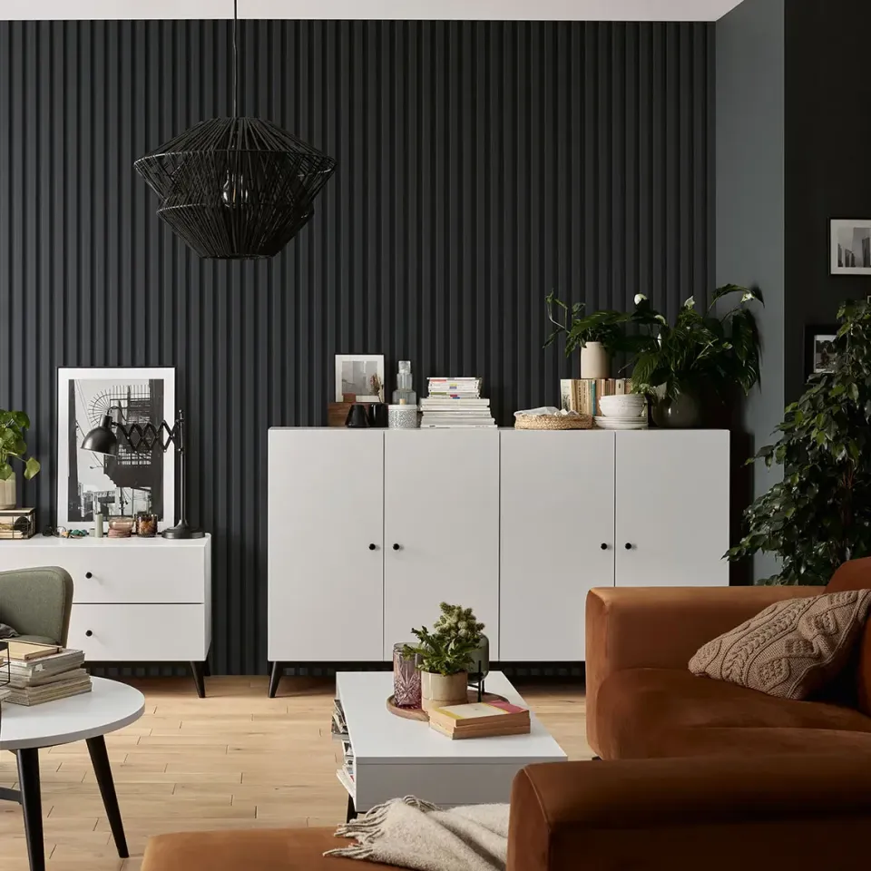 linerio l-line antracita montada en un salón