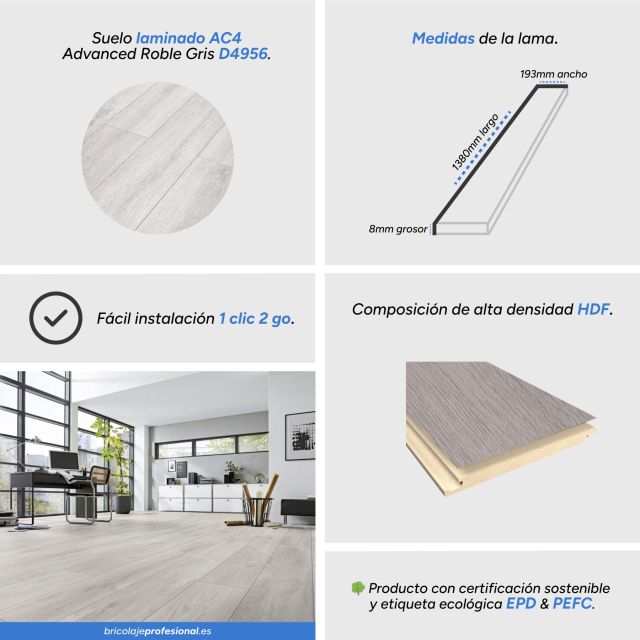 Características principales del suelo laminado d4956