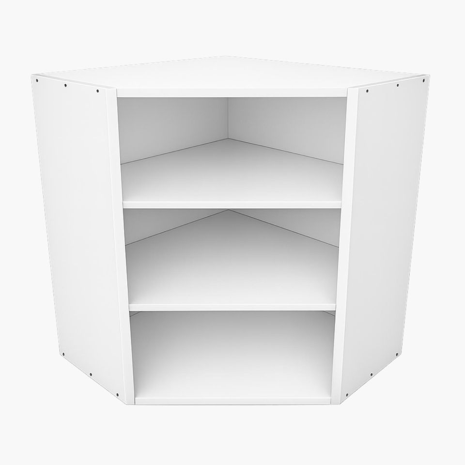 Mueble alto de cocina rinconera chaflán de 90x63x63cm con estantes interiores y diseño en esquina para optimizar el espacio