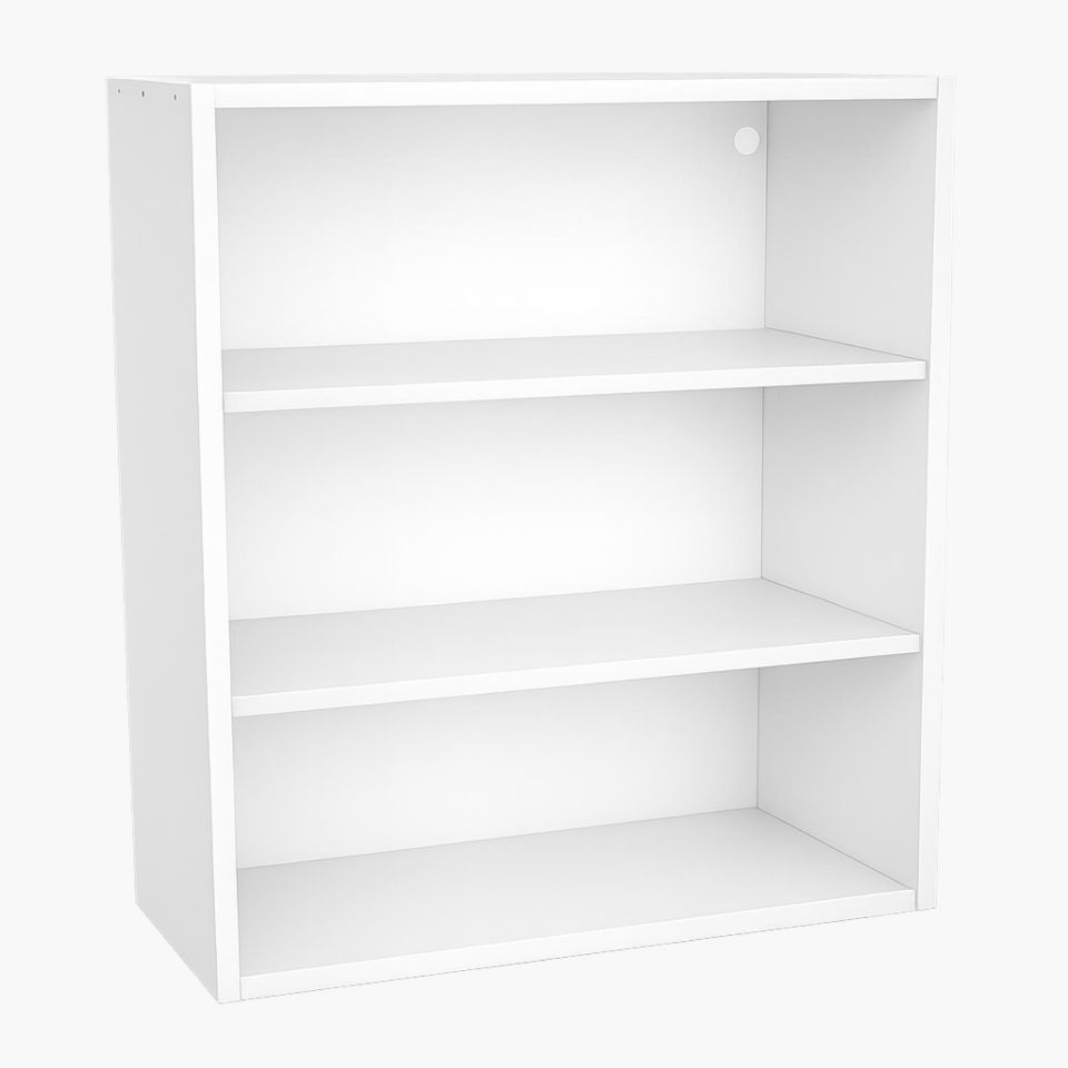 Mueble de cocina alto blanco de 90 cm con estantes interiores